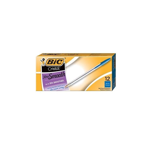 BIC Cristal BallPt Pen Medium Point 1.0 mm Blue 12/Pack 12/Pk