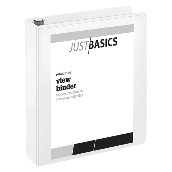 Just Basics Basic Round-Ring View Binder 2 in Rings White 1/PK