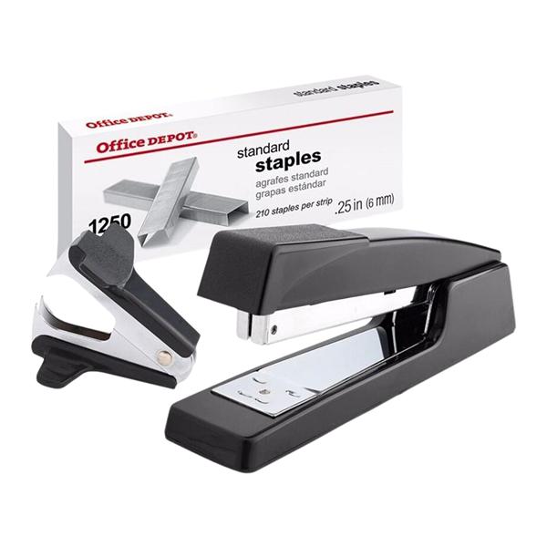 Premium Full-Strip Stapler Combo With Staples And Remover Black 1/PK