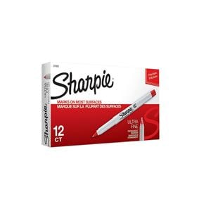 Sharpie Permanent Ultra-Fine Point Markers Red 12/Pack 12/Pk