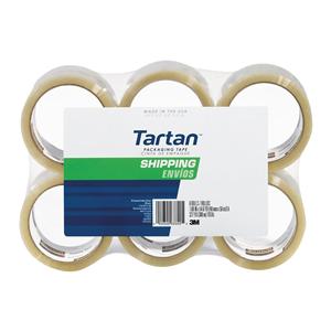 3M Tartan 3710 Packaging Tape 3 in Core 1 7/8 in x 54.6 Yd Clear 6/Pk