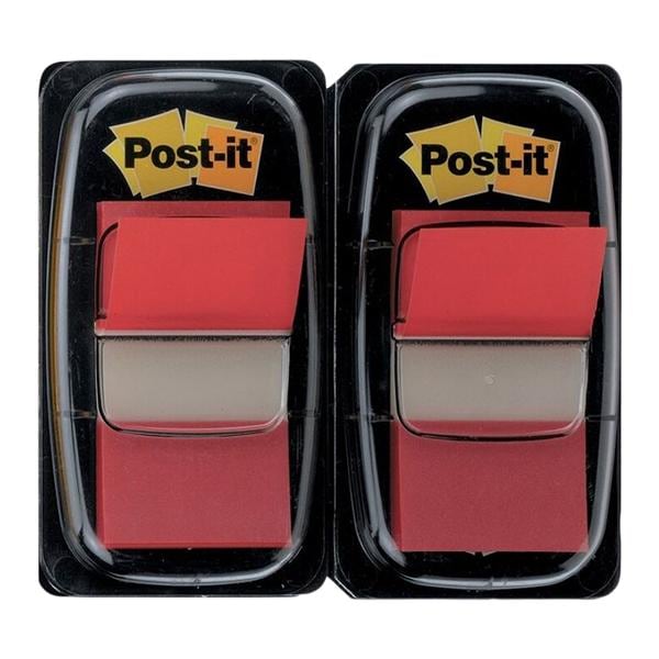 Post-it Flags 1 in x 1 7/10 in Red 50 Flags/Pad 2 Pads/Box 2/Pk