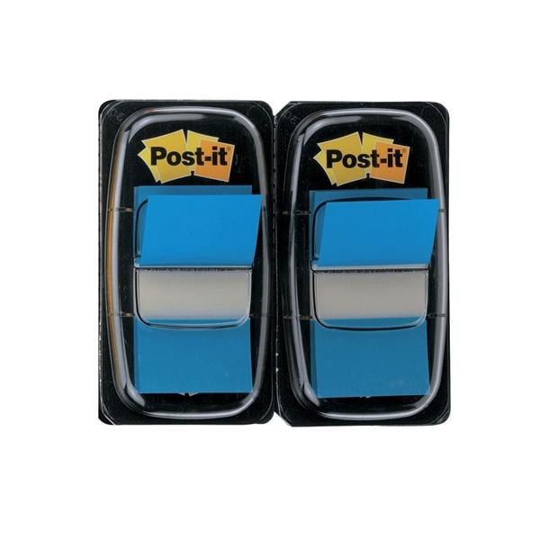 Post-it Flags 1 in x 1.7 in Blue 50 Flags/Pad 2 Pads/Pack 2/Pk