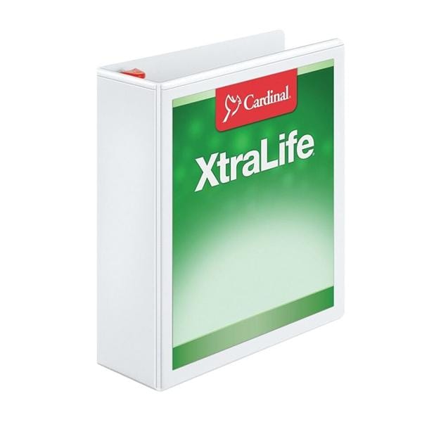 Cardinal XtraLife Locking Slant-D Ring Binder 3 in Rings White 1/PK