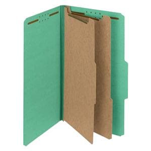 Class Folders 2 Dividers Legal Size Green 25 pt Pressboard 5/Pk