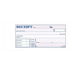 Adams Money/Rent Receipt Book 3-Part Carbonless 50 Sheets 1/PK