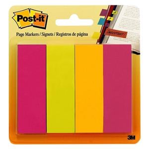 Post-it Flags 1 in x 3 in Ultra Colors 50 Flags/Pad 4