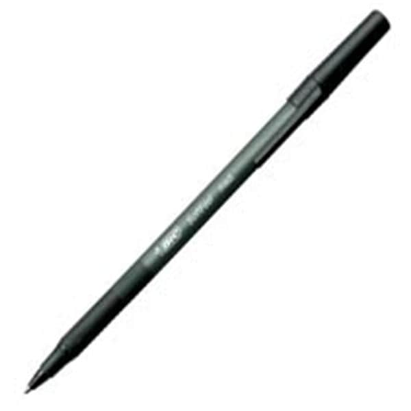 BIC Soft Feel Stick Pen Medium Point 1.0 mm Black Barrel Black 12/Pk