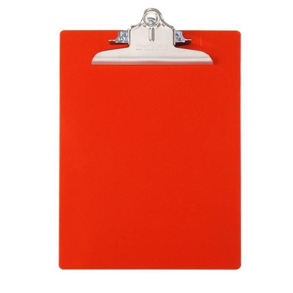 Saunders Plastic Clipboard 8.5 in x 12 in Red 1/PK