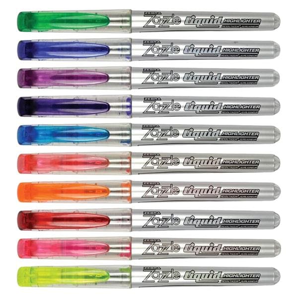 Zebra Zazzle Brights All-Purpose Highlighters Assorted 10/Pk