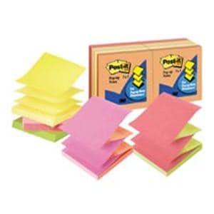 Pop-Up Notes 100 Sheets/Pad 3"x3" Electric Glow 6/Pk