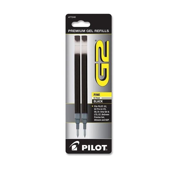 Rollerball Pen Refill Fine Point 0.7 mm Black 2/Pack 2/Pk