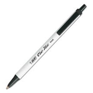 BIC Clic Stic Retractable Pens Medium Point 1.0 mm Black 12/Pack 12/Pk