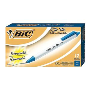 BIC Retracting Pen Medium Point 1.0 mm Blue 12/Pack 12/Pk