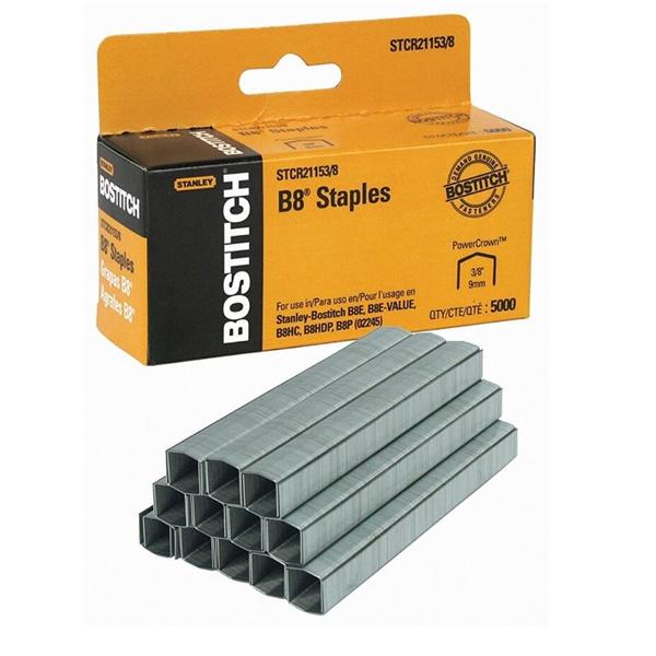 Stanley Bostich B8 Powercrown Staples 3/8" Box Of 5000 5000/Bx