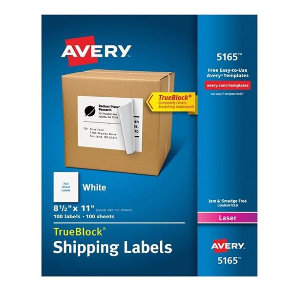 White Laser Full-Sheet Labels 8 1/2 in x 11 in 100/Box 100/Bx