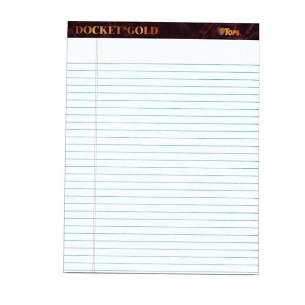 Docket Gold Writing Pad 8.5 in x 11.75 in White 12/Pack 12/Pk