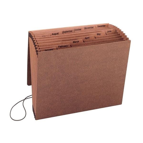 Expanding File 12 Pockets Monthly Letter Size Brown 1/PK