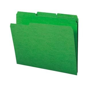 Color File Folder Letter Size 1/3 Cut Green 100/Box 100/Bx