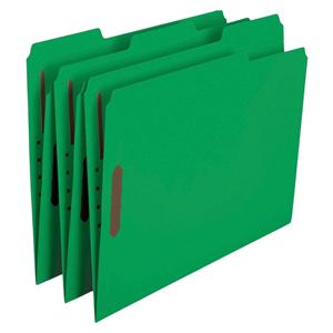 Reinforced Tab Folder Letter Size 1/3 Cut Green 50/Pack 50/Bx