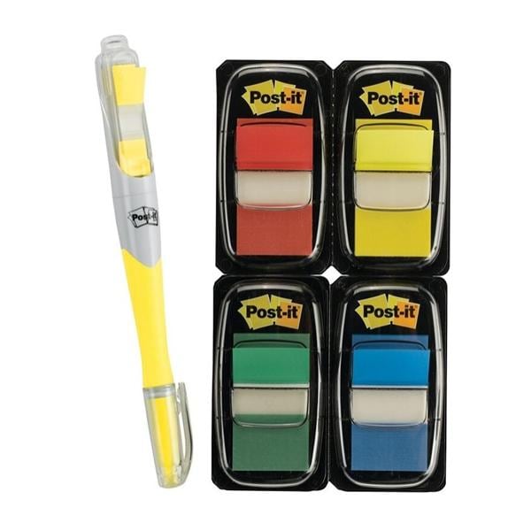 Flags Primary Colors 50 Flags/Pad 4/Pack + FREE Flag Gel Pen 4/Pk