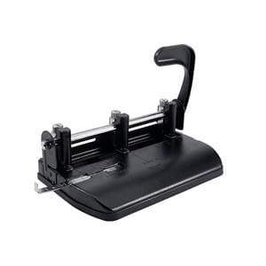 OIC Heavy-Duty 3-Hole Lever Punch Black Ea