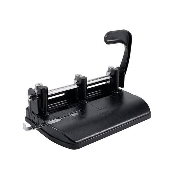 OIC Heavy-Duty 3-Hole Lever Punch Black Ea