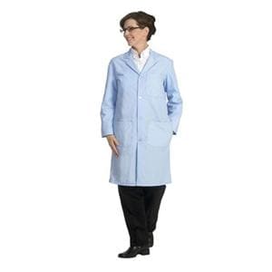 Lab Coat 3 Pockets Long Sleeves 41 in Small Azure Blue Unisex Ea