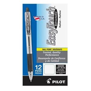 EasyTouch Ballpoint Pen Medium Point 1.0 mm Black 12/Pack 12/Pk