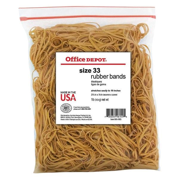 Rubber Bands #33 3 1/2 in x 1/8 in Crepe 1-Lb Bag 850/Pk