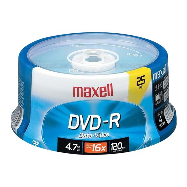 Maxell DVD-R Recordable Media Spinle 4.7GB/120 Minutes 25/Pack 25/Pk