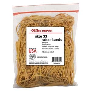 Office Depot Brand Rubber Bands #33 3 1/2" x 1/8" 1/4Lb Bag 212/Pk