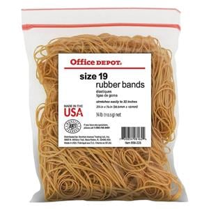 Office Depot Brand Rubber Bands #19 3 1/2" x 1/16" 1/4 Lb Bag 437/Pk