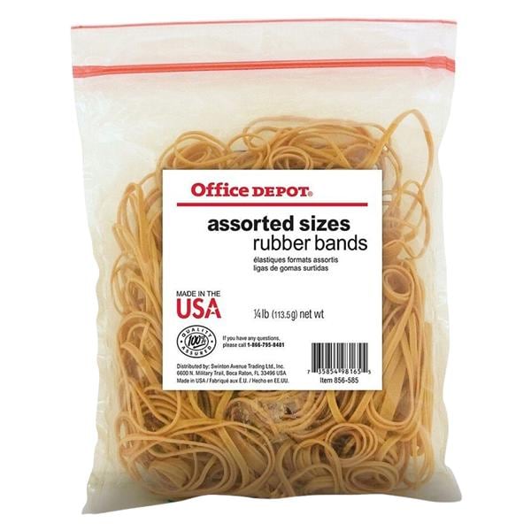 Office Depot Brand Rubber Bands #54 Assorted Sizes 1/4 Lb Bag Ea