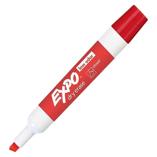 EXPO Low-Odor Dry-Erase Marker Chisel Point Red Ea