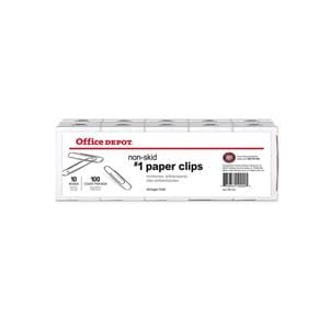 Paper Clips No. 1 Reg Silver Nonskid Finish 100 Clips/Box 10Bx/Pk