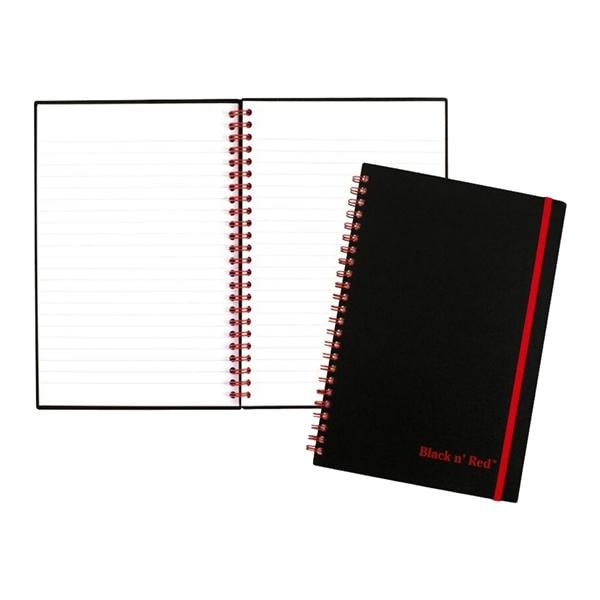 Poly Notebook/Journal 8 1/4 in x 5 7/8 in Black/Red 70 Pages Ea