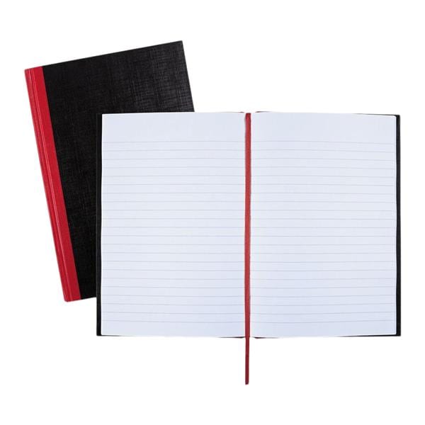 Notebook/Journal 8 1/4 in x 5 7/8 in Black/Red 96 Pages Ea