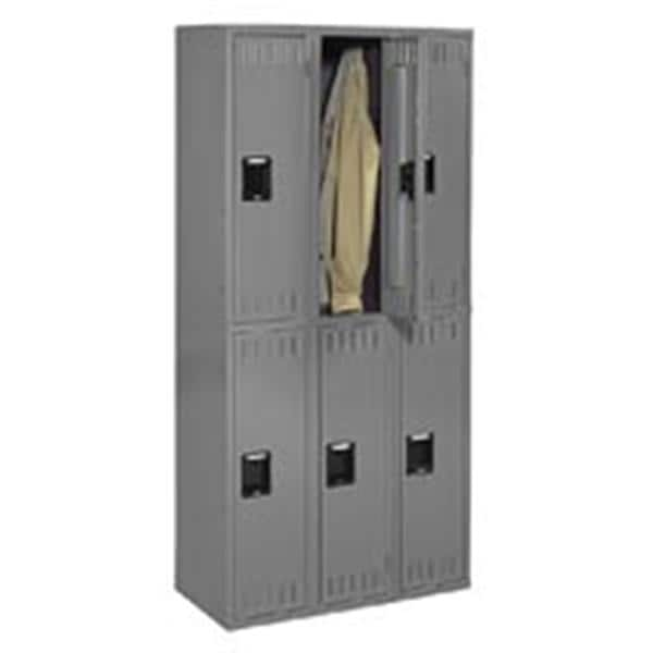 Tennsco Double-Tier Locker 72 in x 36 in x 18 in Medium Gray Ea