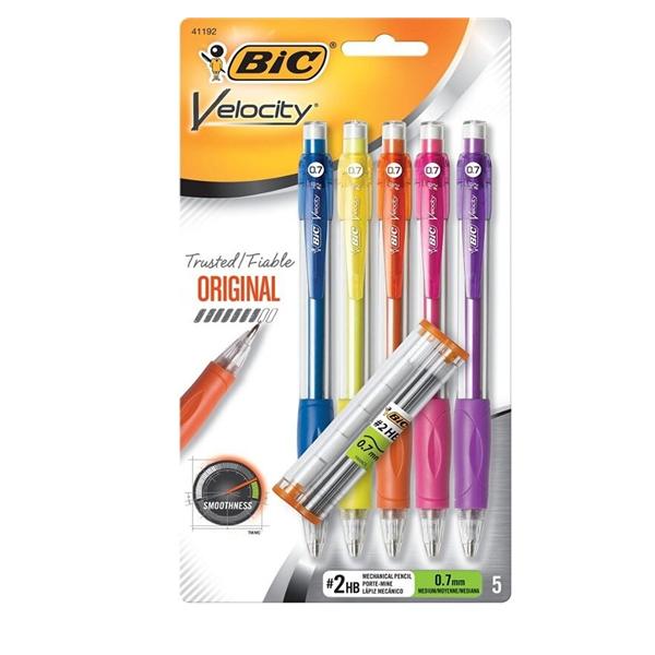 Velocity Mechanical Pencils 0.7 mm Assorted 5/Pk