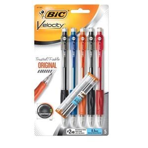 Velocity Mechanical Pencils 0.5 mm Assorted 5/Pk