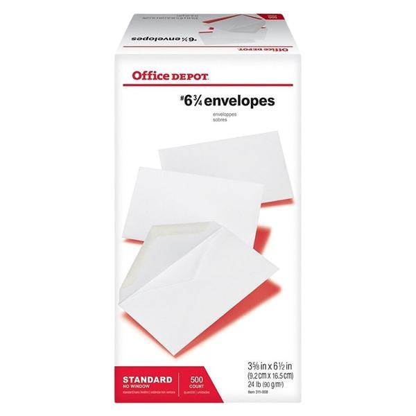 All-Purpose Envelopes #6 3/4 3 5/8 in x 6 1/2 in White 500/Bx