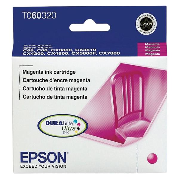 Epson 60 (T060320-S) DuraBrite Ultra Magenta Ink Cartridge Ea