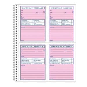 Adams Phone Message Book 11" x 8 1/4" Book Of 400 Messages Ea