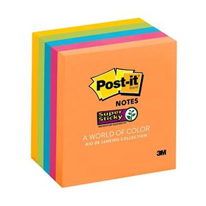 3 in x 3 in Sticky Note Rio De Janeiro 90 Sheets/Pad 5/Pk