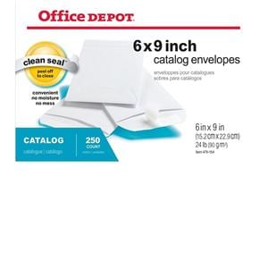 Clean Seal Catalog Envelopes 6 in x 9 in White 250/Bx