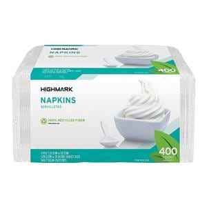 Highmark Paper Napkins 11 1/2 in x 12 1/2 in White 400/Pk