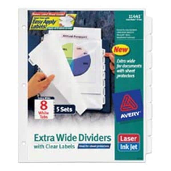 Index Maker Extra-Wide Dividers 8-Tab White 5/Pack 5/Pk