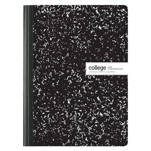 Composition Book Marble College Ruled 100 Sheets Black/White Ea