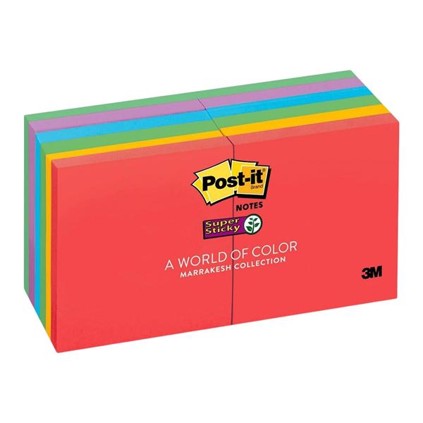 3 in x 3 in Super Sticky Notes 90 Sheets/Pad 12/Pack 12/Pk